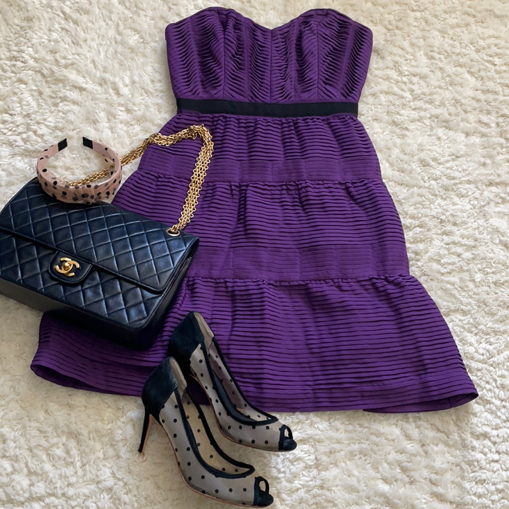 Bcbg Maxazria Size0 Purple Cocktail Mini Dress